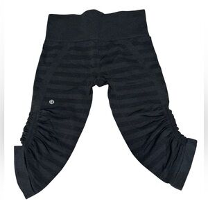 lululemon athletica In the Flow Black Striped Leggings Size Small